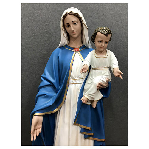 Imagem Nossa Senhora com o Menino Jesus fibra de vidro pintada 170 cm