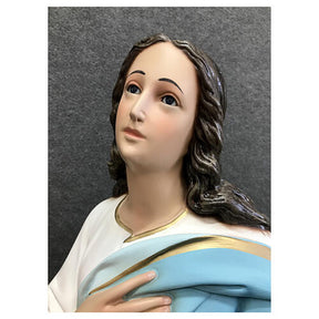 Imagem Nossa Senhora da Imaculada Conceição de Murillo fibra de vidro pintada 105 cm