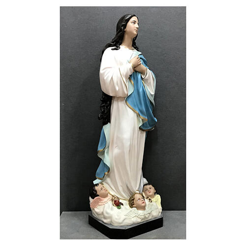 Imagem Imaculada Conceição de Murillo fibra de vidro pintada 180 cm