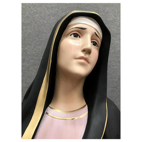 Imagem Nossa Senhora das Dores 110 cm detalhes dourados fibra de vidro pintada
