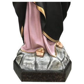 Imagem Nossa Senhora das Dores 160 cm detalhes dourados fibra de vidro pintada