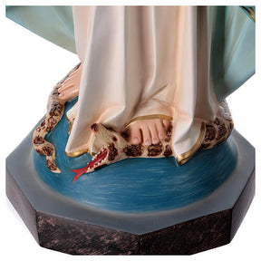 Imagem Nossa Senhora das Graças esmagando a serpente fibra de vidro pintada 85 cm