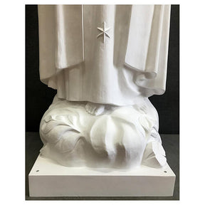 Imagem Nossa Senhora de Fátima fibra de vidro branca 180 cm PARA EXTERIOR