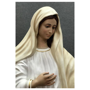 Imagem Nossa Senhora de Medjugorje fibra de vidro pintada 170 cm