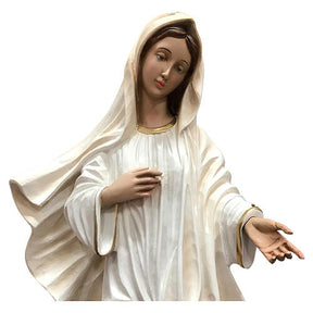Imagem Nossa Senhora de Medjugorje fibra de vidro pintada 60 cm