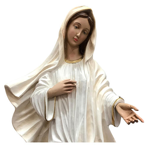 Imagem Nossa Senhora de Medjugorje fibra de vidro pintada 60 cm