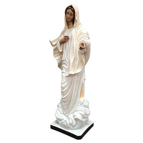 Imagem Nossa Senhora de Medjugorje fibra de vidro pintada 60 cm