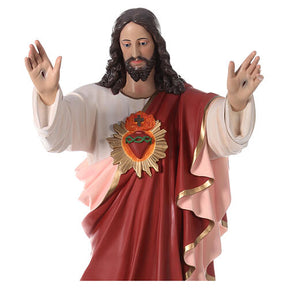 Imagem Sagrado Coração de Jesus braços abertos 160 cm fibra de vidro OLHOS VIDRO