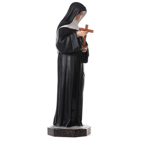 Imagem Santa Rita de Cássia crucifixo fibra de vidro pintada 100 cm