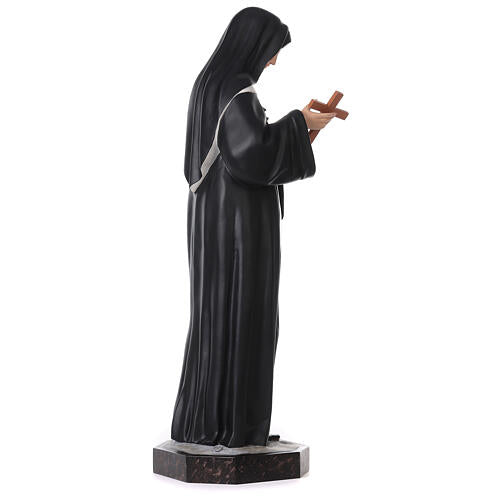 Imagem Santa Rita de Cássia crucifixo fibra de vidro pintada 100 cm