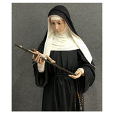 Imagem Santa Rita de Cássia hábito agostiniano fibra de vidro pintada 160 cm