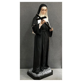 Imagem Santa Rita de Cássia hábito agostiniano fibra de vidro pintada 160 cm