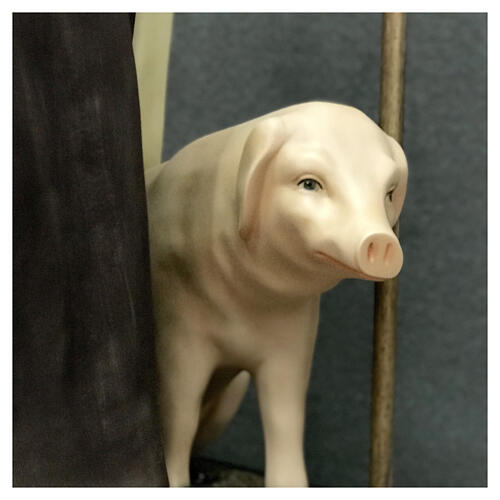 Imagem Santo Antão do Deserto manto claro fibra de vidro pintada 160 cm