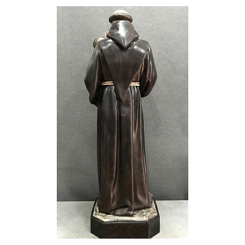 Imagem Santo António de Lisboa abraçando o Menino Jesus fibra de vidro pintada 160 cm