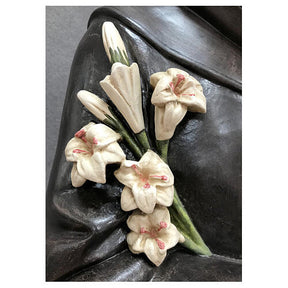 Imagem Santo António de Lisboa abraçando o Menino Jesus fibra de vidro pintada 160 cm