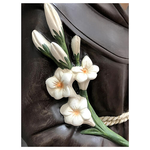 Imagem Santo António de Lisboa com Menino Jesus fibra de vidro pintada 130 cm