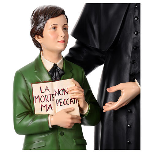 Imagem São João Bosco e São Domingo Sávio 170 cm olhos de vidro fibra de vidro