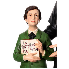 Imagem São João Bosco e São Domingo Sávio 170 cm olhos de vidro fibra de vidro