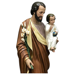 Imagem São José 160 cm olhos de vidro Fibra de Vidro Pintada