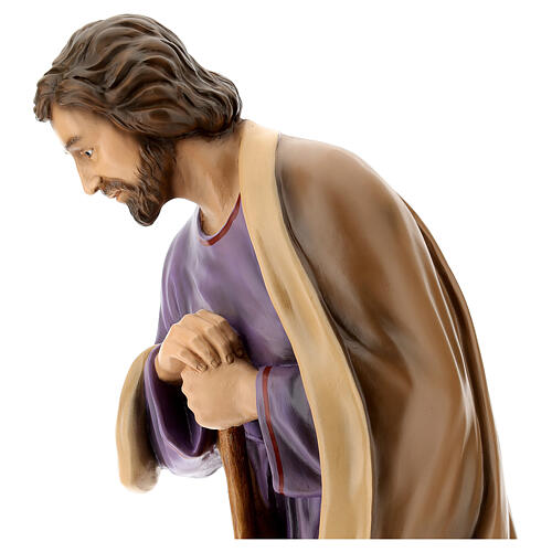 Imagem São José fibra de vidro olhos de cristal pintada presépio Landi altura média 100 cm para exterior