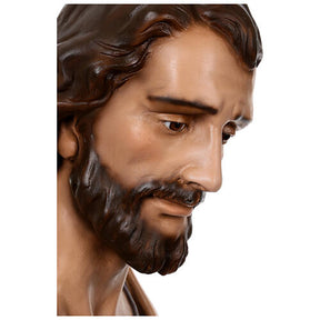 Imagem São José fibra de vidro olhos de cristal pintada presépio Landi altura média 160 cm para exterior