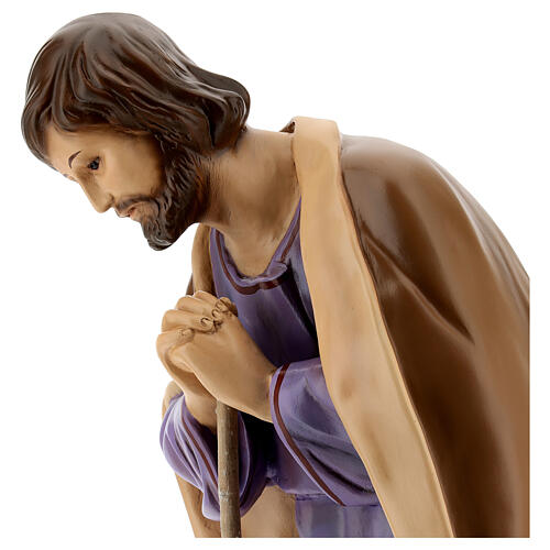 Imagem São José fibra de vidro olhos de cristal pintada presépio Landi altura média 65 cm para exterior