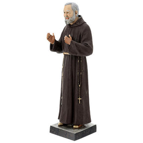 Imagem São Padre Pio de Pietrelcina 82 cm Fibra de Vidro Pintada