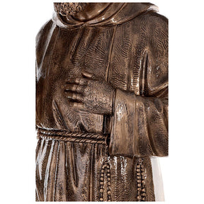 Imagem São Pio fibra de vidro pintada bronze 175 cm PARA EXTERIOR