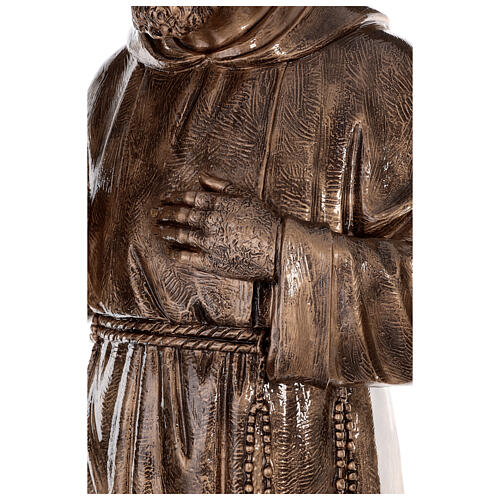 Imagem São Pio fibra de vidro pintada bronze 175 cm PARA EXTERIOR