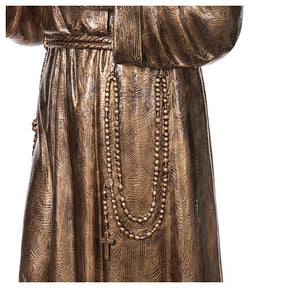 Imagem São Pio fibra de vidro pintada bronze 175 cm