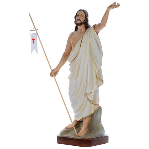 Jesus Ressuscitado 130 cm fibra de vidro pintada PARA EXTERIOR