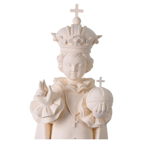 Menino de Praga para exterior Val Gardena fibra de vidro branca 60 cm