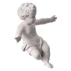 Menino Jesus exterior Val Gardena fibra de vidro branca 20 cm