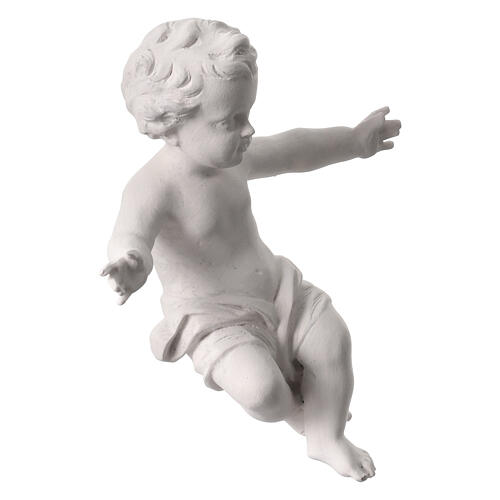 Menino Jesus exterior Val Gardena fibra de vidro branca 20 cm