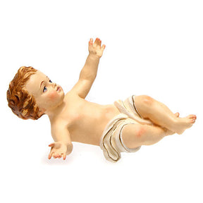 Menino Jesus fibra de vidro braços abertos pano branco