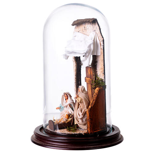 Natividade estilo árabe com sino de vidro presépio napolitano