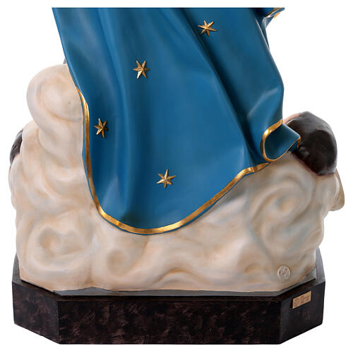 Nossa Senhora da Assunção de Murillo 180 cm fibra de vidro com olhos de vidro