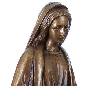 Nossa Senhora da Imaculada Conceição para exterior Val Gardena fibra de vidro efeito bronze 60 cm