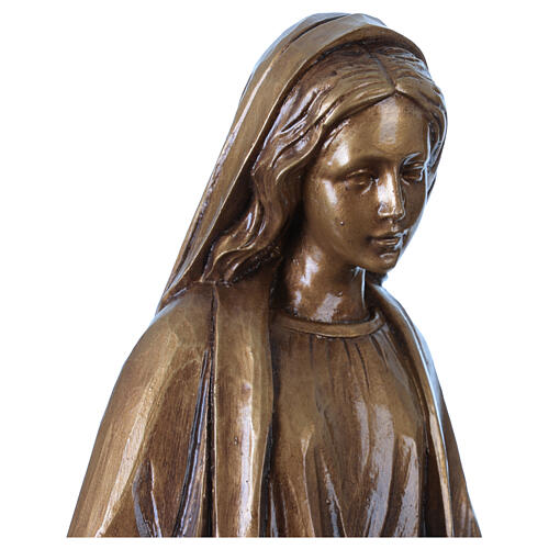 Nossa Senhora da Imaculada Conceição para exterior Val Gardena fibra de vidro efeito bronze 60 cm
