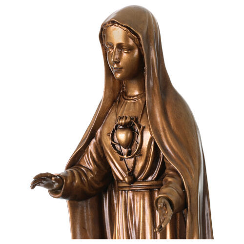 Nossa Senhora de Fátima acab. bronze para exterior Val Gardena fibra de vidro