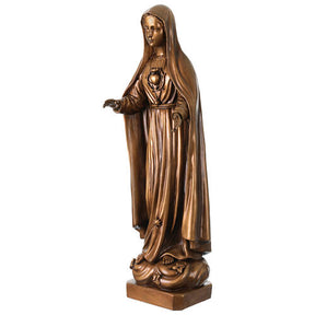 Nossa Senhora de Fátima acab. bronze para exterior Val Gardena fibra de vidro