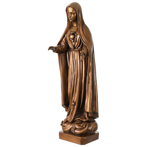 Nossa Senhora de Fátima acab. bronze para exterior Val Gardena fibra de vidro