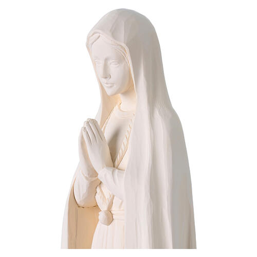 Nossa Senhora de Fátima com os pastorinhos para exterior Val Gardena fibra de vidro branca 60 cm