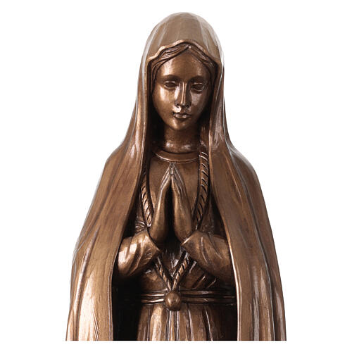 Nossa Senhora de Fátima em bronze para exterior Val Gardena fibra de vidro 60 cm