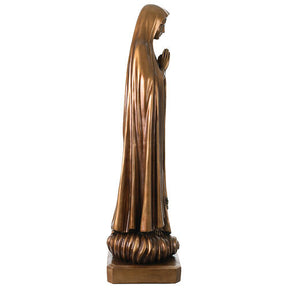 Nossa Senhora de Fátima para exterior efeito bronze Val Gardena fibra de vidro 100 cm