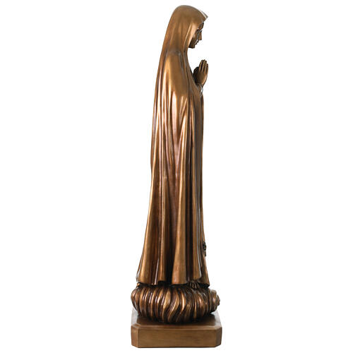 Nossa Senhora de Fátima para exterior efeito bronze Val Gardena fibra de vidro 100 cm