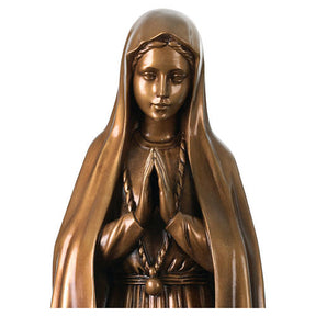 Nossa Senhora de Fátima para exterior efeito bronze Val Gardena fibra de vidro 100 cm