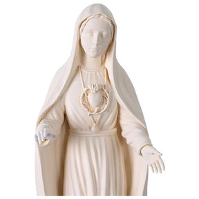 Nossa Senhora de Fátima para exterior Val Gardena fibra de vidro branca 70 cm