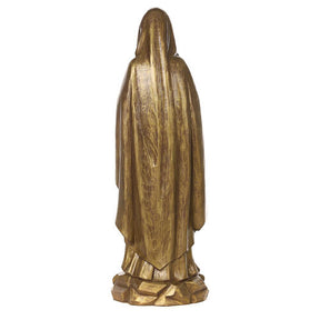 Nossa Senhora de Lordes em fibra de vidro brunida 80x25x25 cm