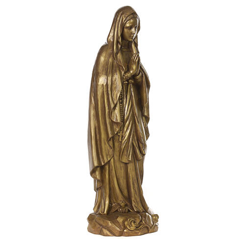 Nossa Senhora de Lordes em fibra de vidro brunida 80x25x25 cm